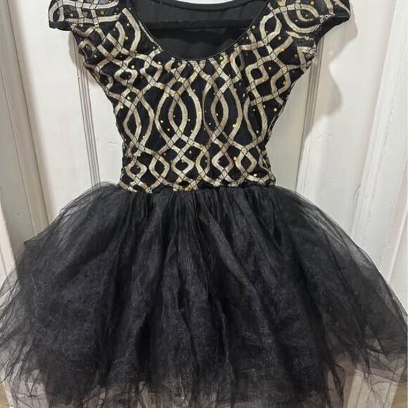 Revolution Dancewear Women’s Black and Gold Ballet Dance Leotard - Picture 4 of 8